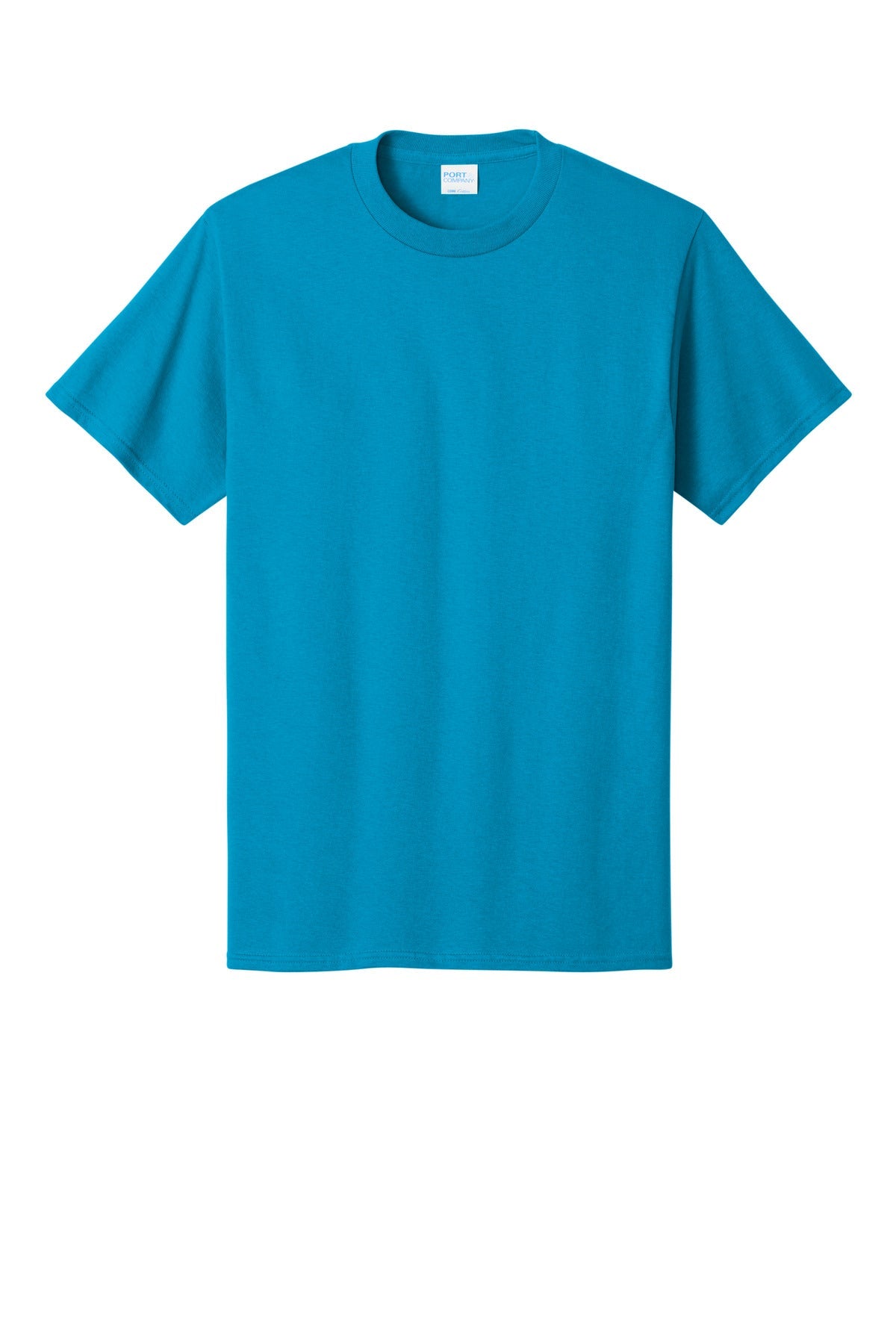 Front View of Sapphire Port & Co Core Cotton Tee. PC54