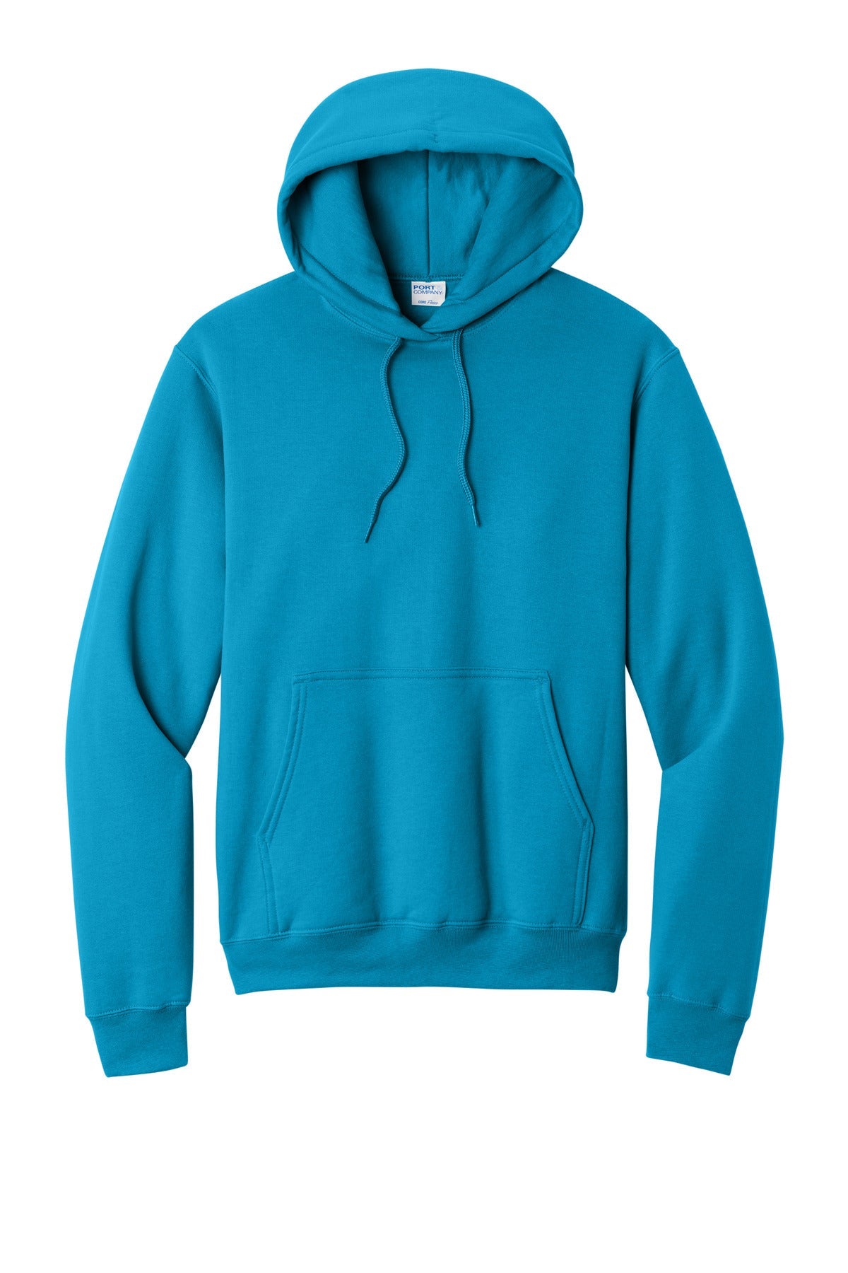 Front View of Sapphire Port & Co Core Fleece Pullover Hooded Sweatshirt. PC78H