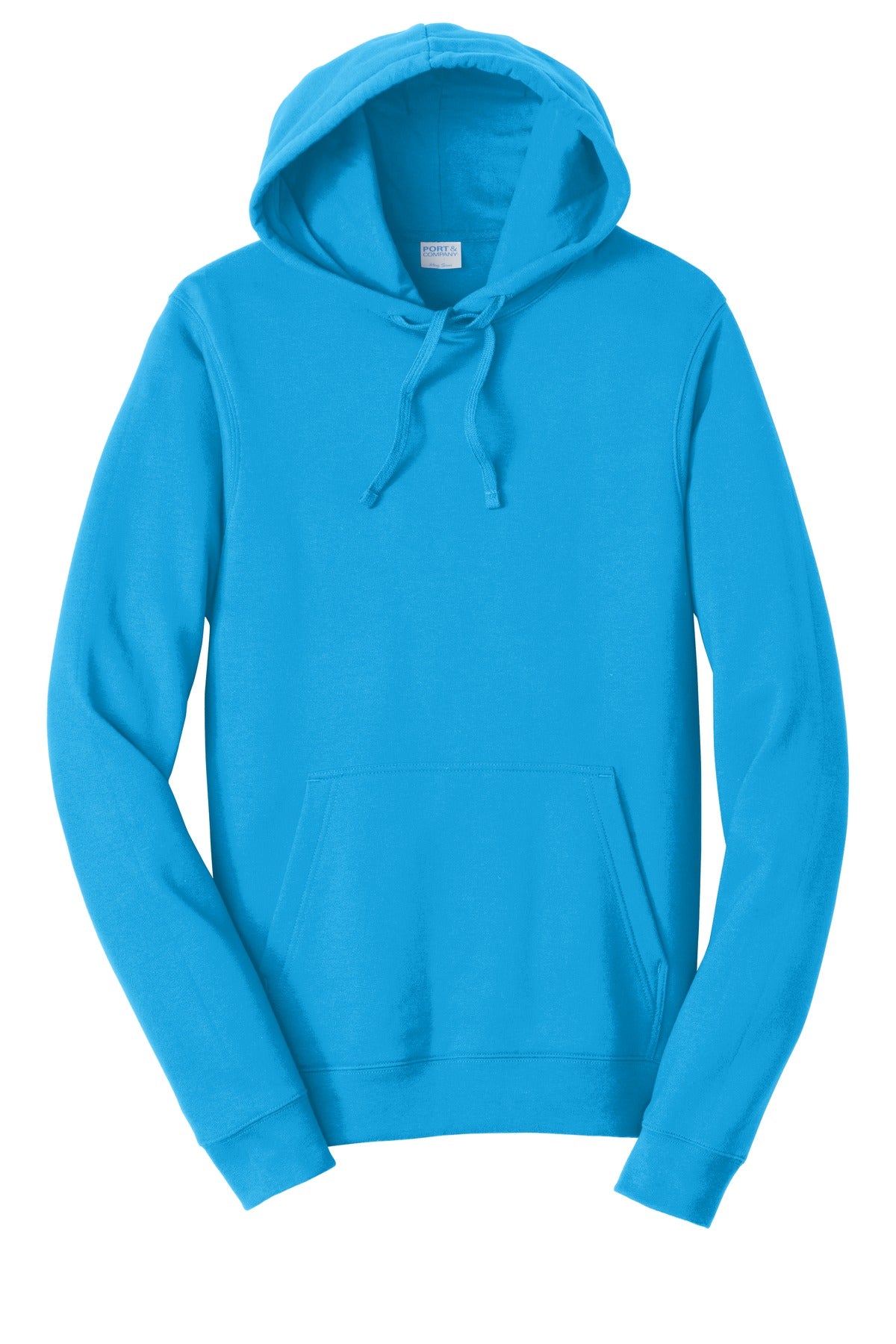 Front View of Sapphire Port & Co Fan Favorite Fleece Pullover Hooded Sweatshirt. PC850H