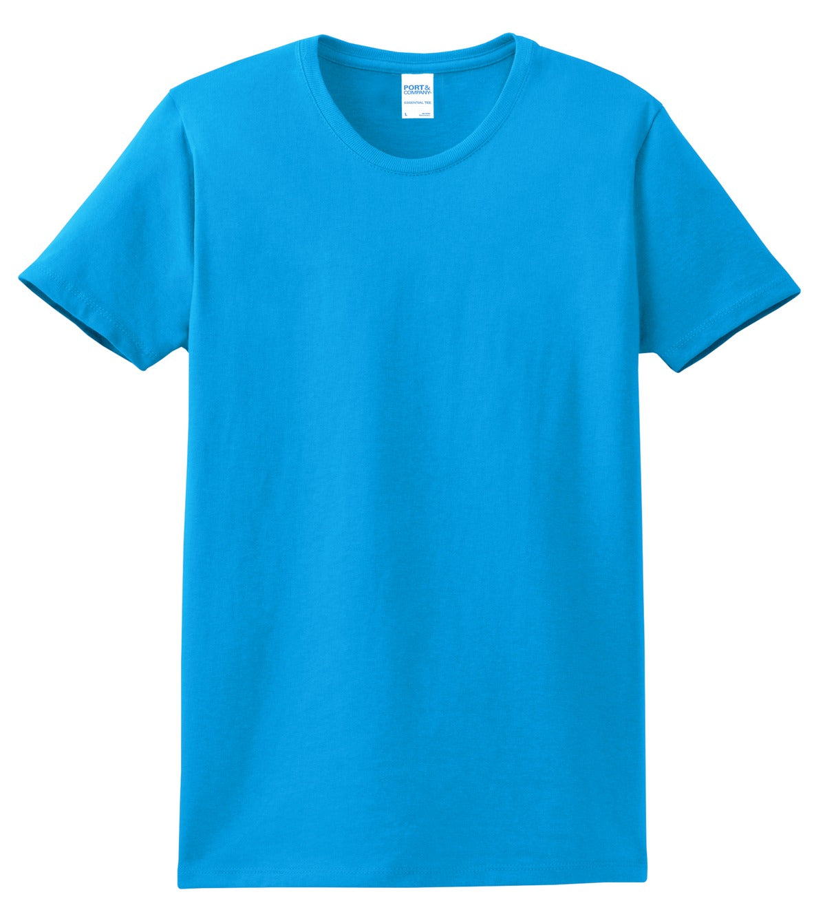 Front View of Sapphire Port & Co Women's Essential Tee. LPC61