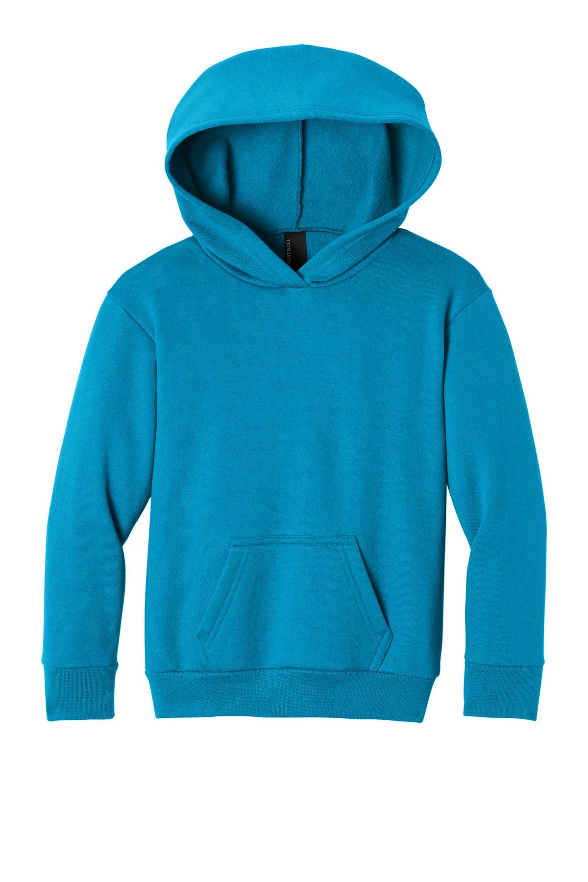 Front View of Sapphire Port & Co Youth Easy Fleece Pullover Hooded Sweatshirt PC68YH