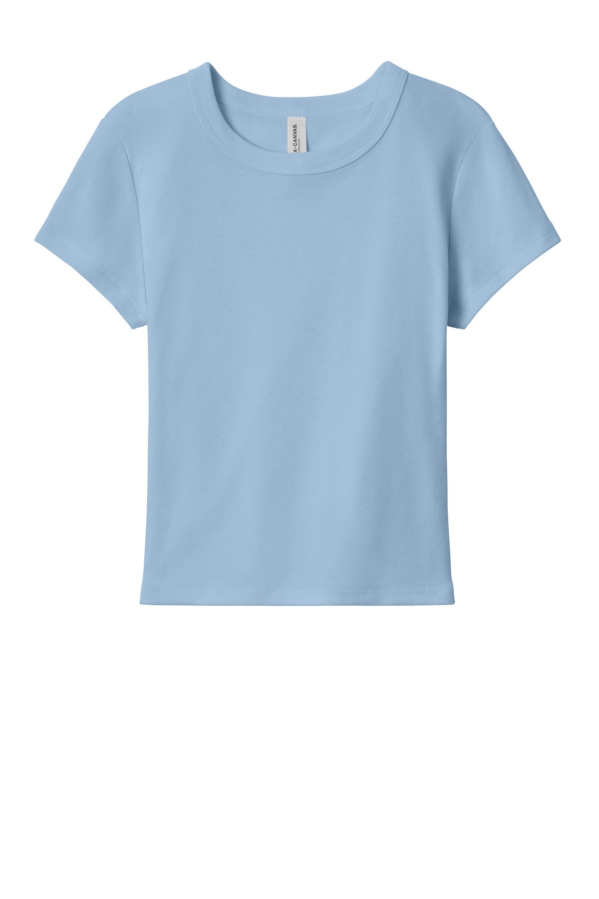 Front View of SBbyBBlend BELLA+CANVAS Women's Micro Rib Baby Tee BC1010