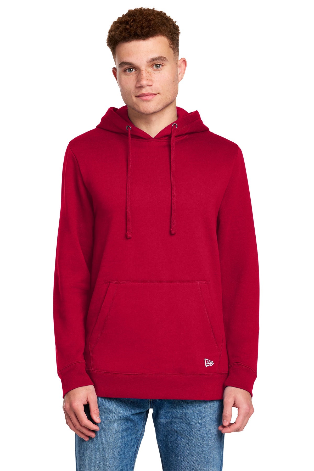 Front View of Scarlet New Era Comeback Fleece Pullover Hoodie NEA550