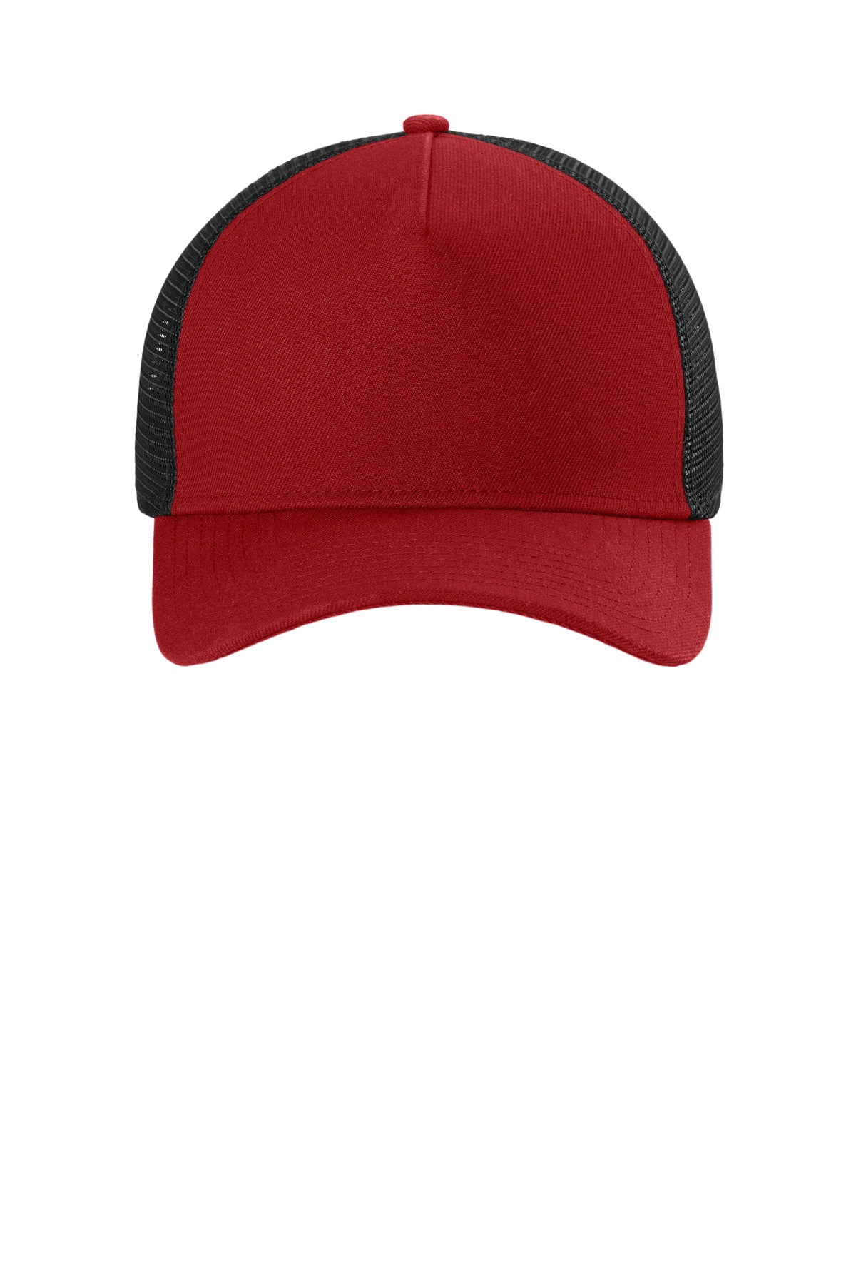 Front View of Scarlet/Bk New Era A-Frame Snapback Mesh Back Cap NE212