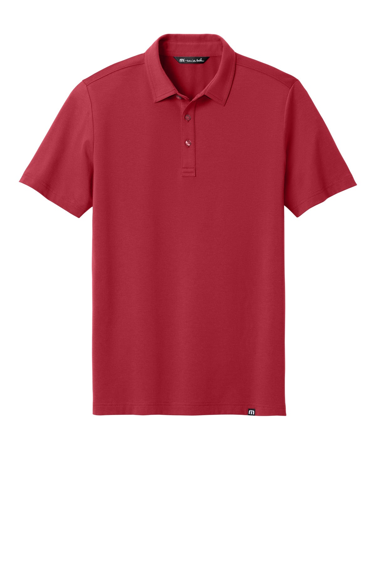 Front View of ScooterRed TravisMathew Glenview Solid Polo TMA41461