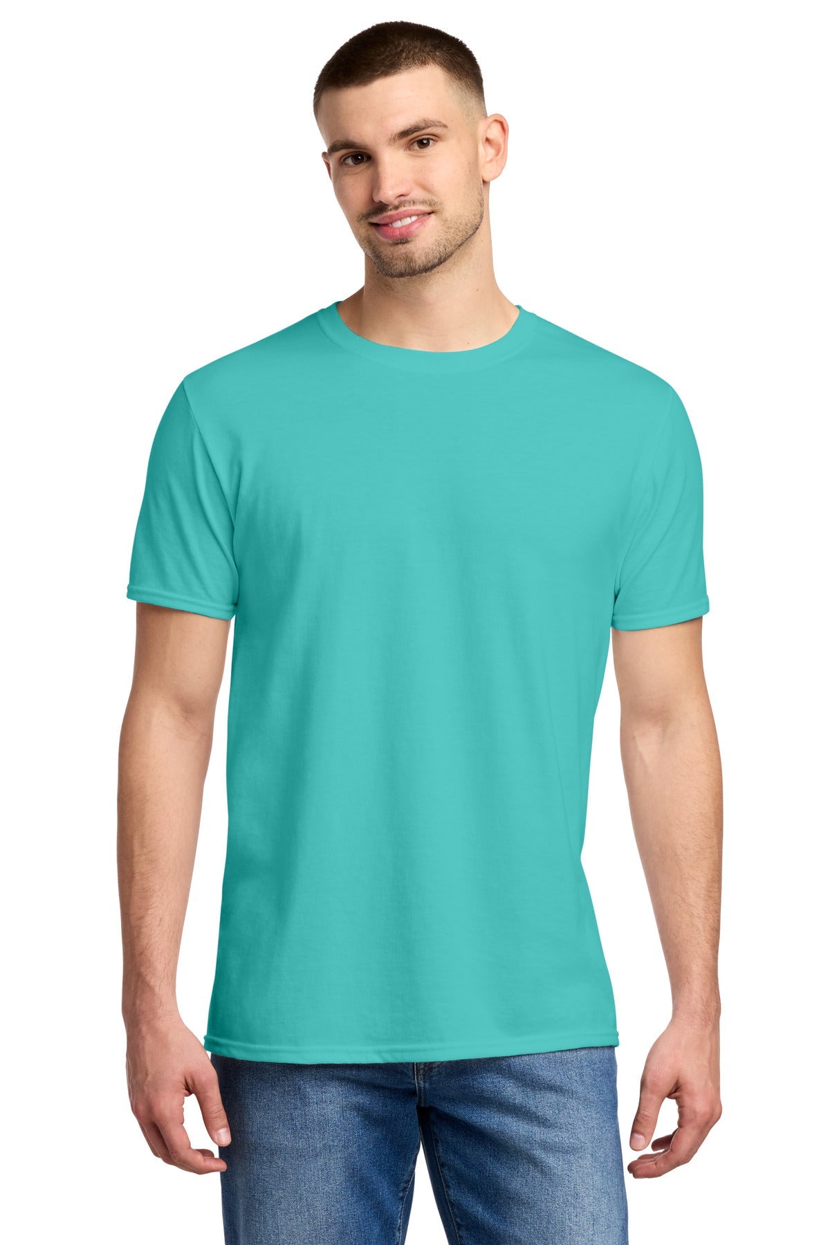 Front View of ScubaBlue Jerzees Premium Blend Ring Spun T-Shirt 560M