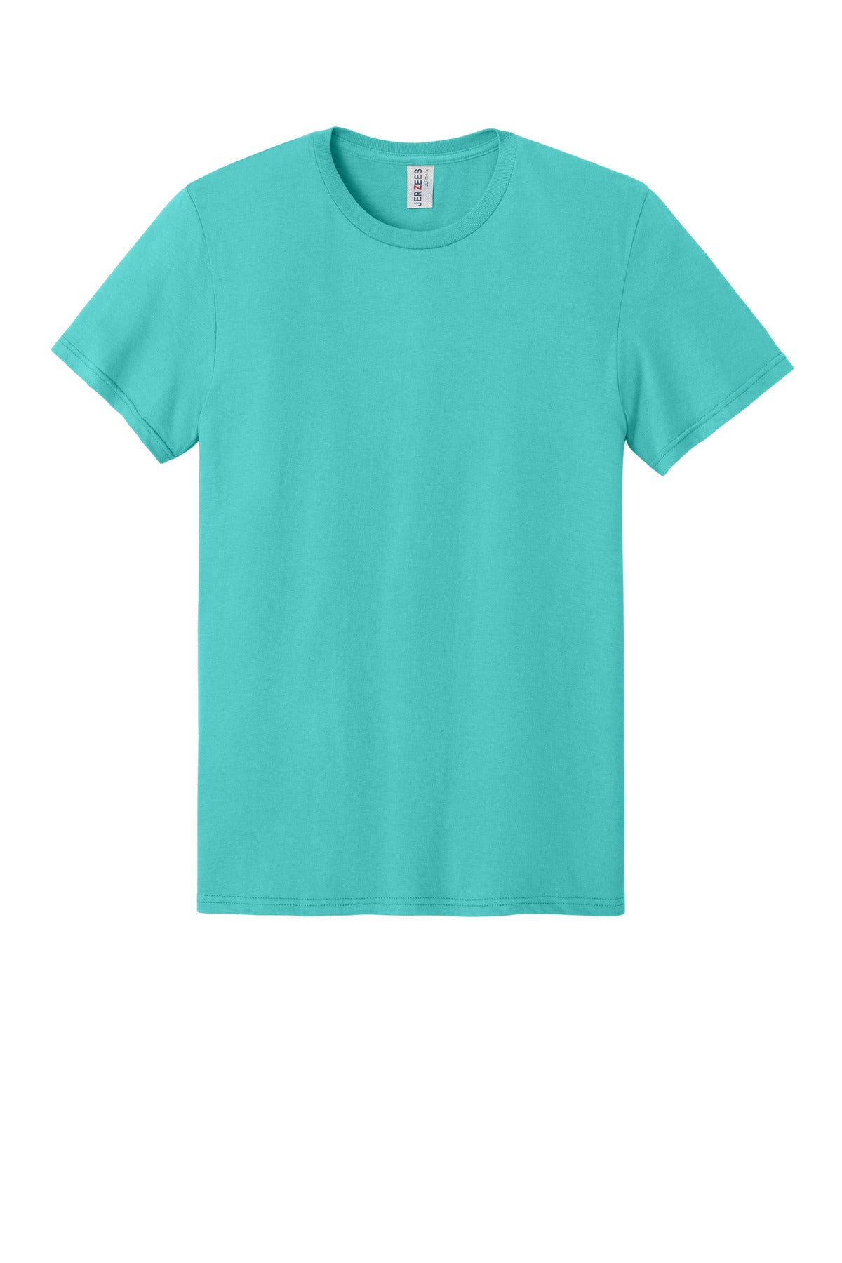 Front View of ScubaBlue Jerzees Ultimate Unisex Ring Spun T-Shirt IC46M