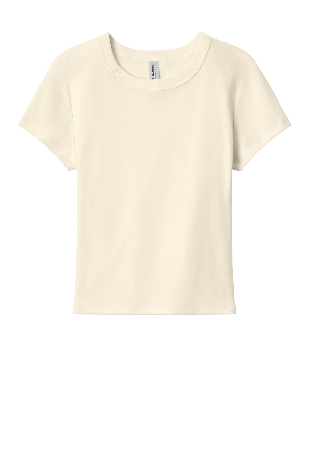 Front View of SdNatBlend BELLA+CANVAS Women's Micro Rib Baby Tee BC1010