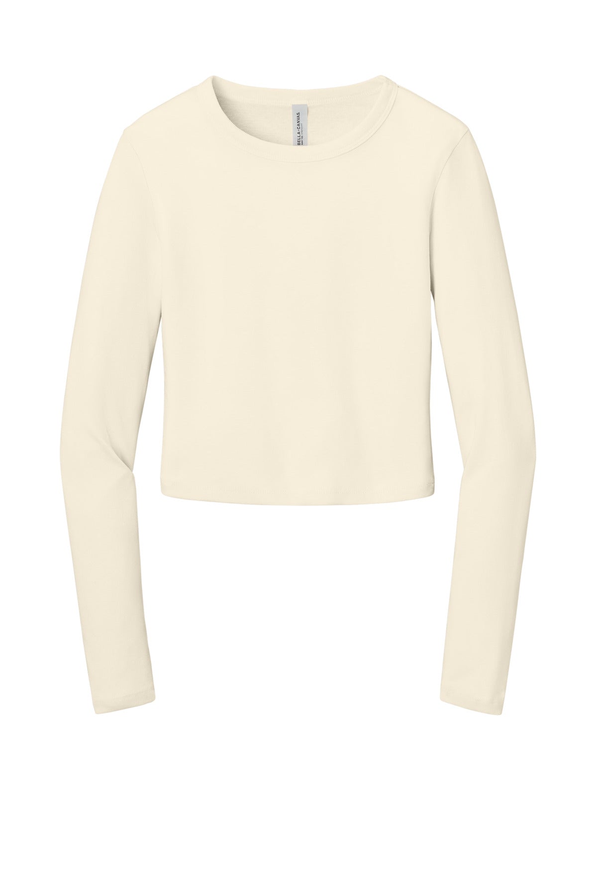 Front View of SdNatBlend BELLA+CANVAS Women's Micro Rib Long Sleeve Baby Tee BC1501