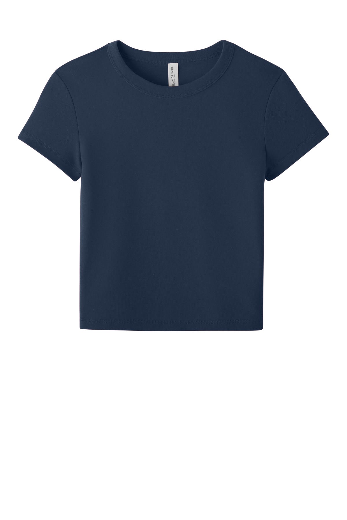 Front View of SdNvyBlend BELLA+CANVAS Women's Micro Rib Baby Tee BC1010