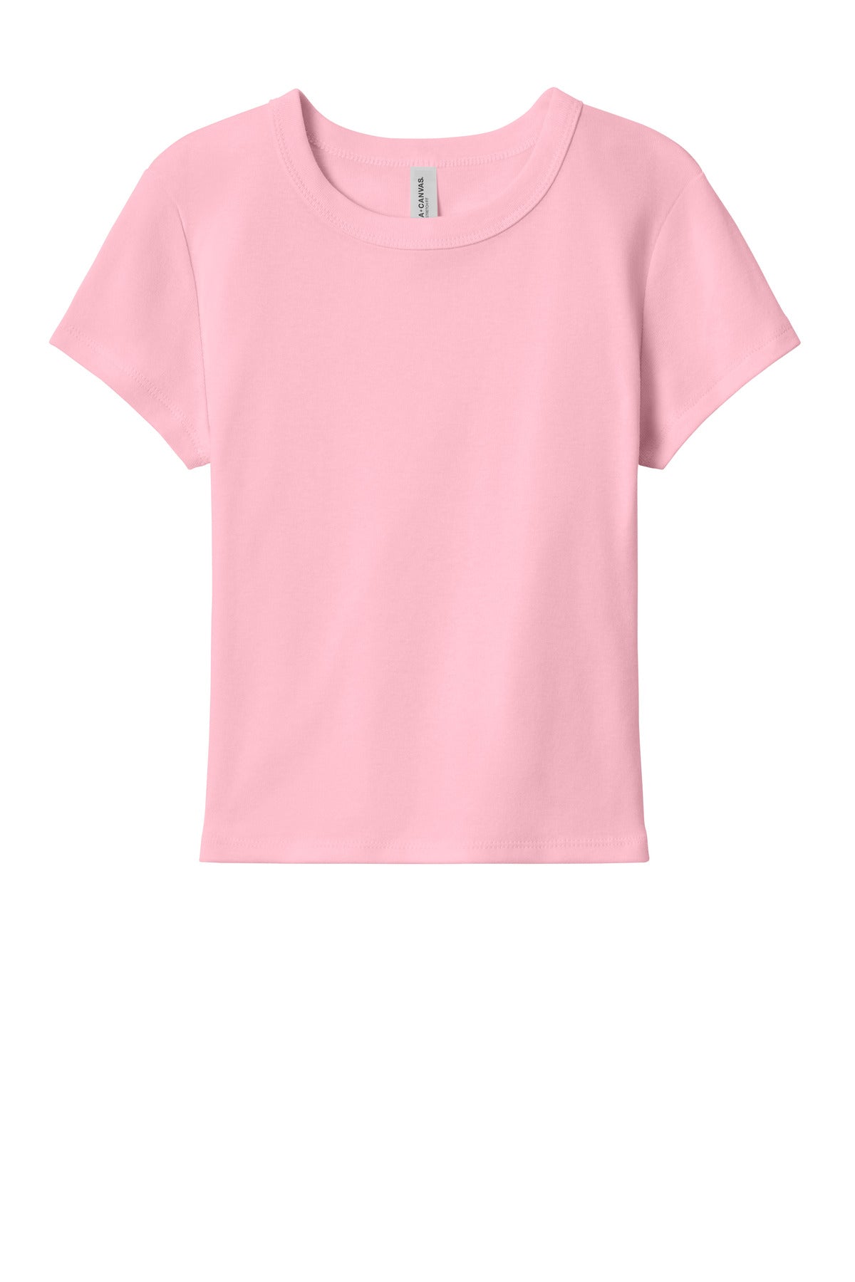 Front View of SdPnkBlend BELLA+CANVAS Women's Micro Rib Baby Tee BC1010