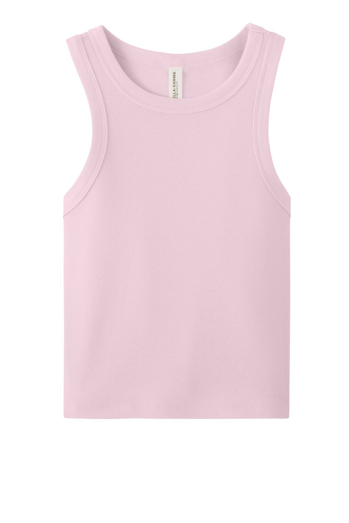 Front View of SdPnkBlend BELLA+CANVAS Women's Micro Rib Racer Tank BC1019