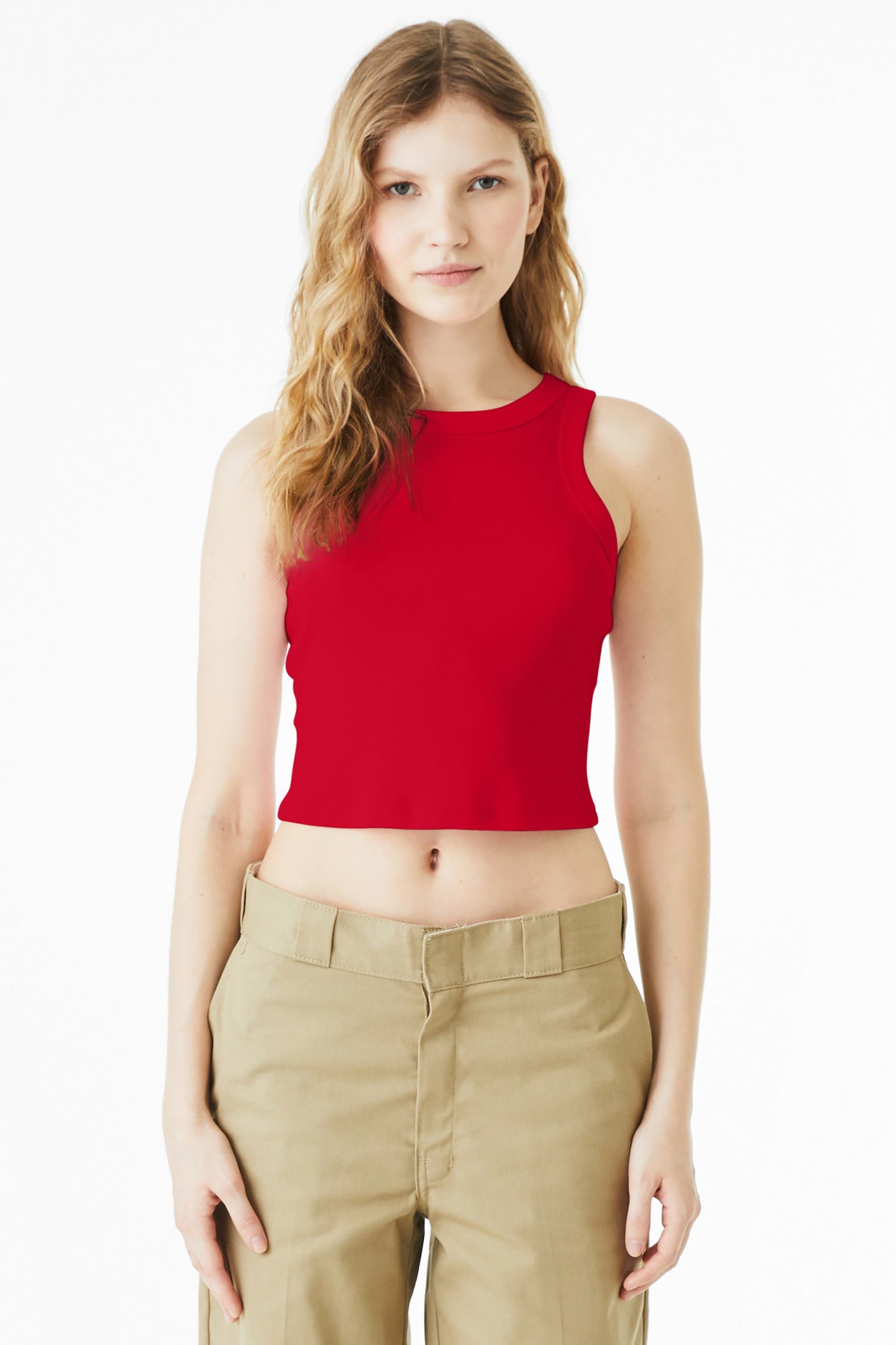 Front View of SdRedBlend BELLA+CANVAS Women's Micro Rib Racer Tank BC1019