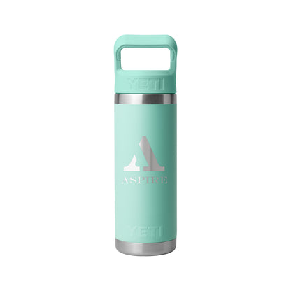 Front View of SEAFOAM Rambler® 18 oz Water Bottle with Color-Matched Straw Cap