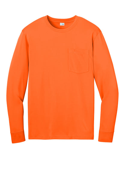 Front View of SftyOrg CornerStone Workwear Pro Long Sleeve Pocket Tee CS440LSP