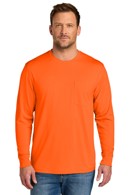 Front View of SftyOrg CornerStone Workwear Pro Long Sleeve Pocket Tee CS440LSP