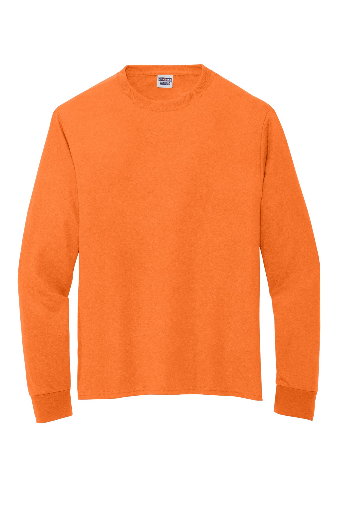Front View of SftyOrg Jerzees Dri-Power 100% Polyester Long Sleeve T-Shirt 21LS