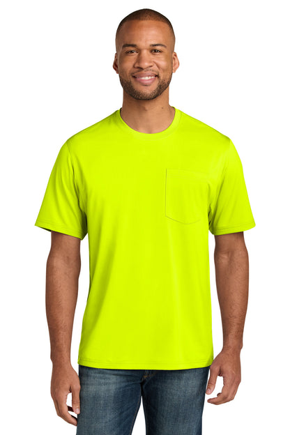 Front View of SftyYellow CornerStone Tall Workwear Pro Short Sleeve Pocket Tee TLCS440P