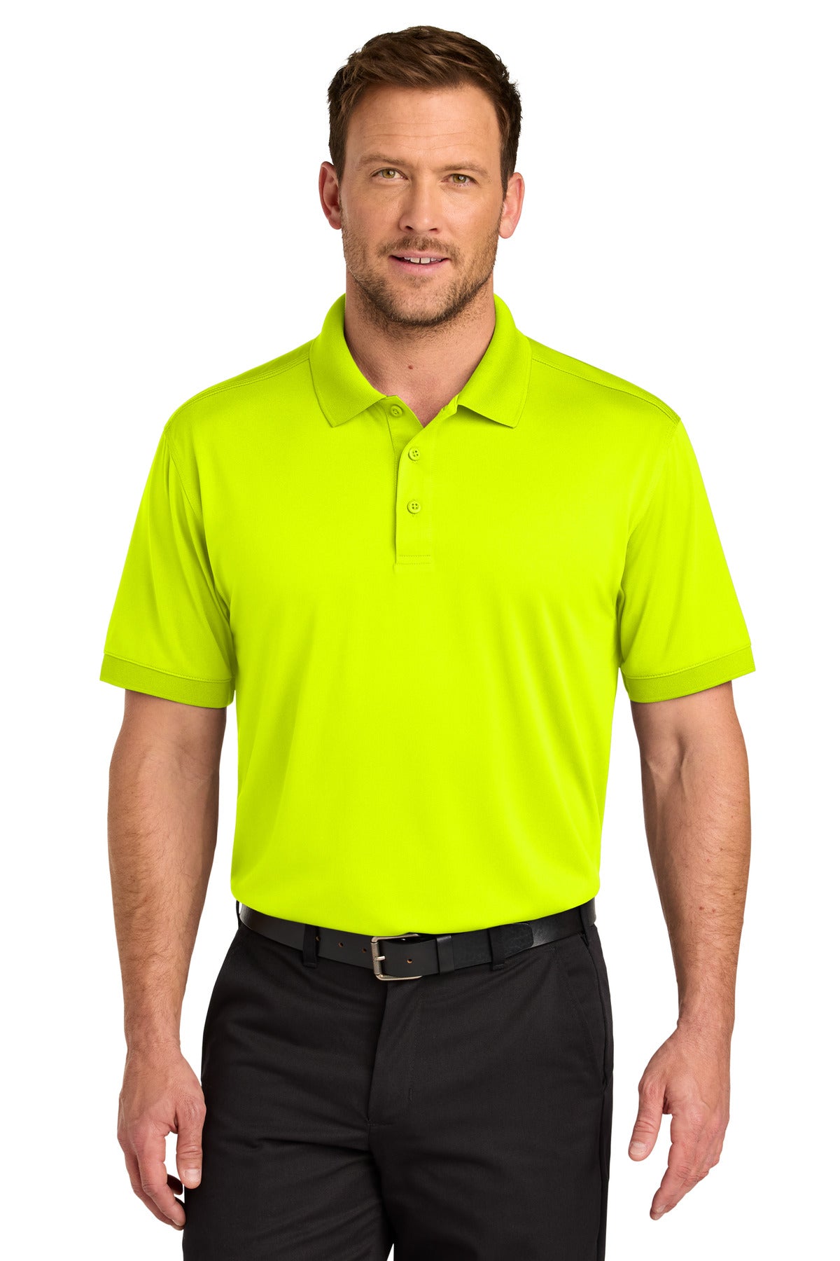 Front View of SftyYellow CornerStone Workwear Pro Polo CS450
