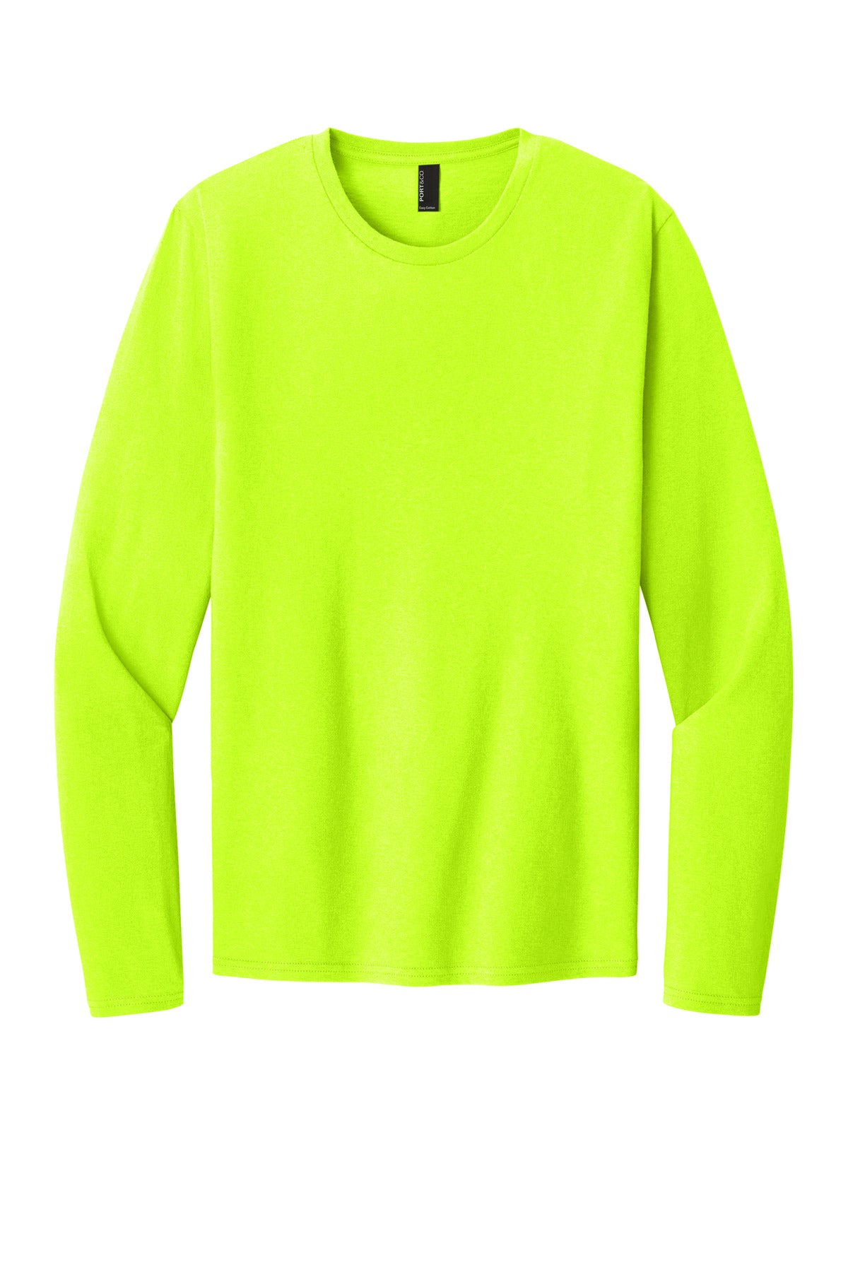 Front View of SGreen Port & Co Easy Cotton Long Sleeve Tee PC43LS