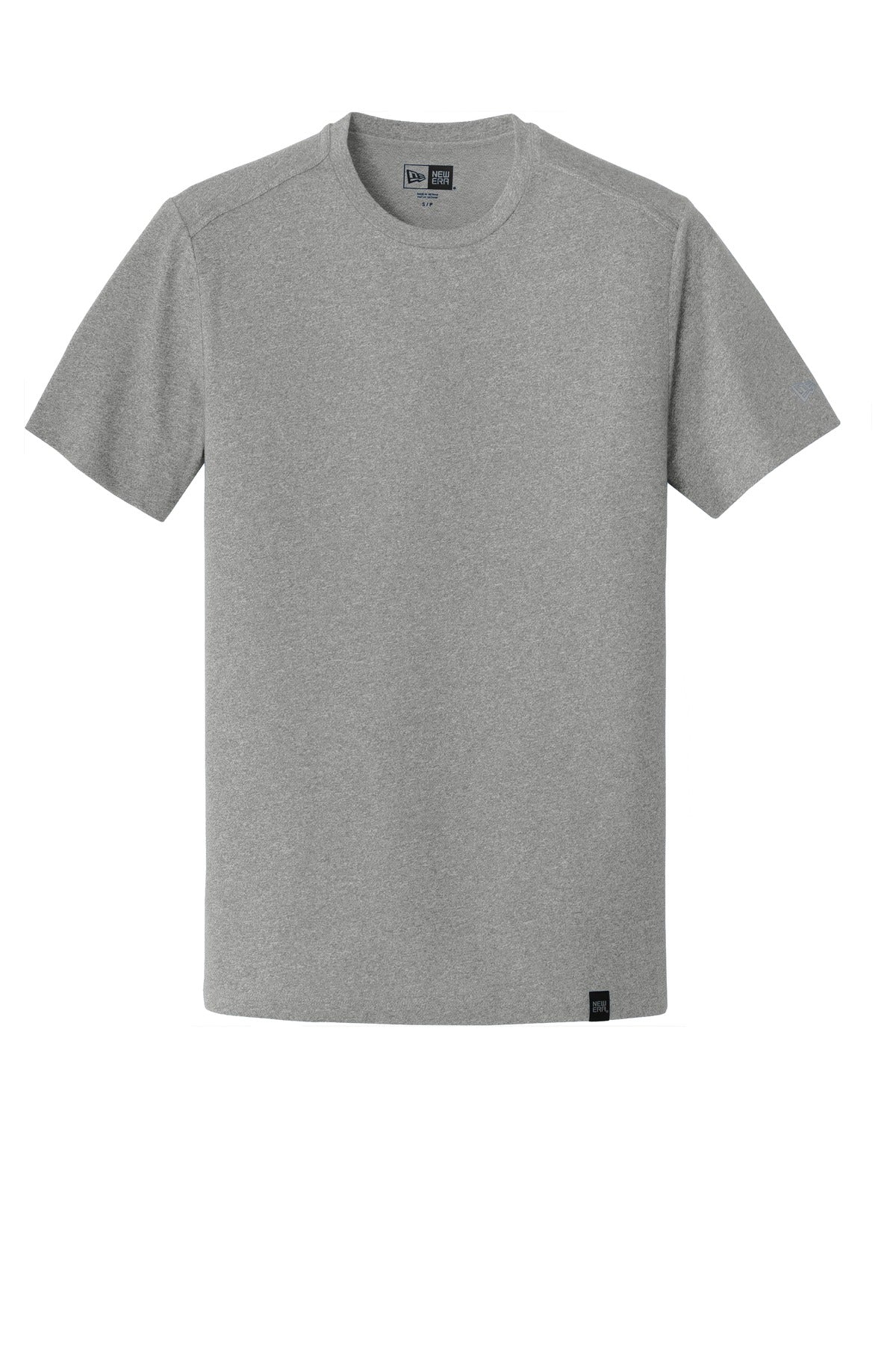 Front View of Shadow Grey He New Era Heritage Blend Crew Tee. NEA100