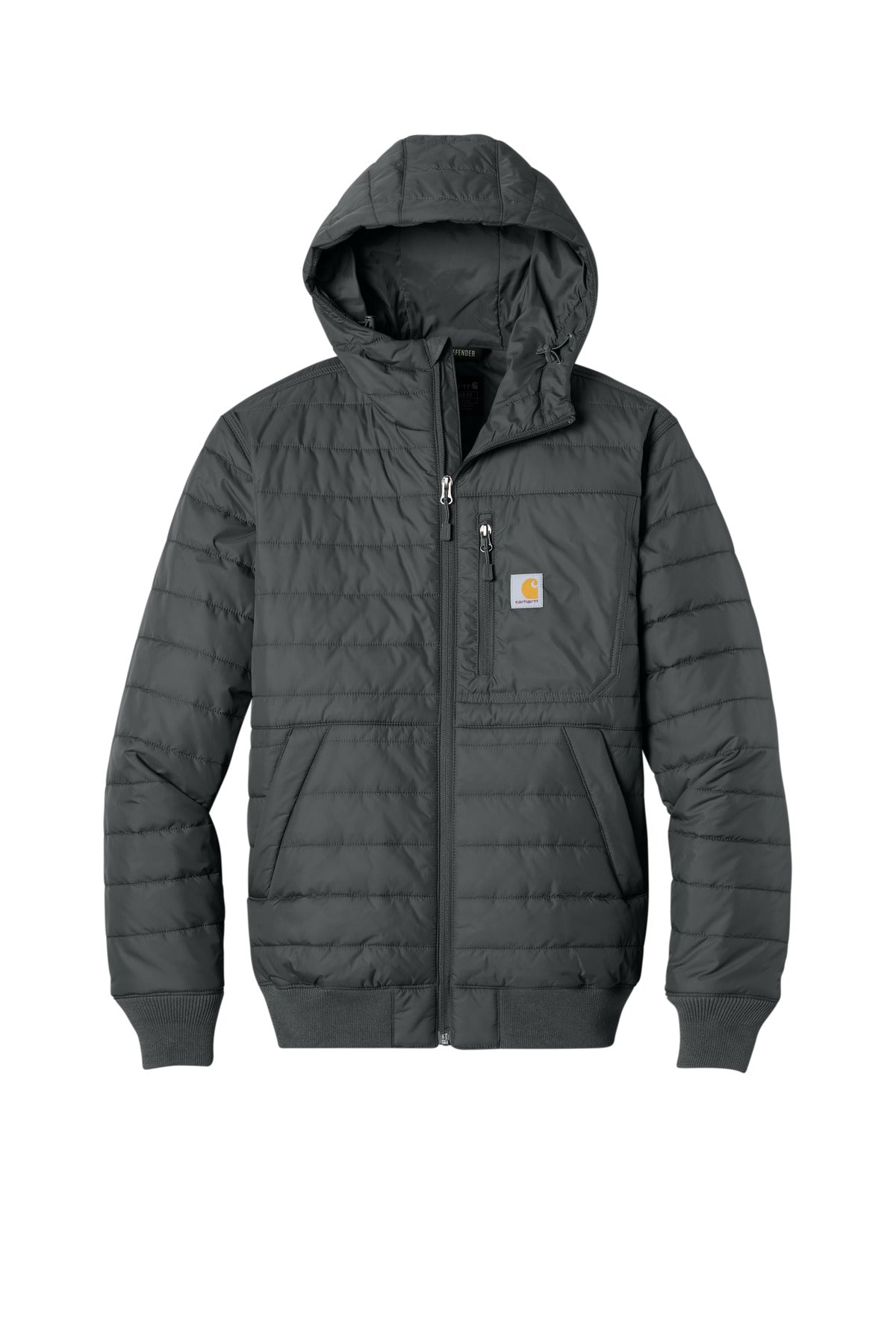 Front View of ShadowGrey Carhartt Gilliam Insulated Hooded Jacket CT106543