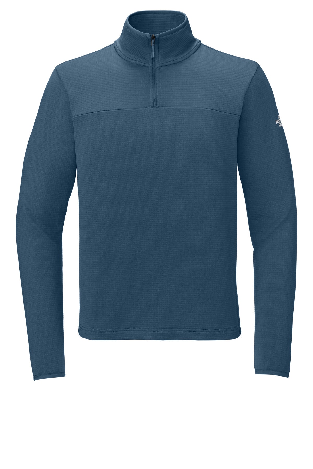 Front View of ShadyBlue The North Face Aim 1/4-Zip Fleece NF0A8ENJ