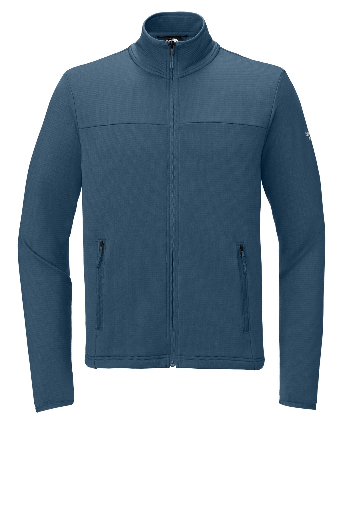 Front View of ShadyBlue The North Face Aim Full-Zip Fleece Jacket NF0A8ENK