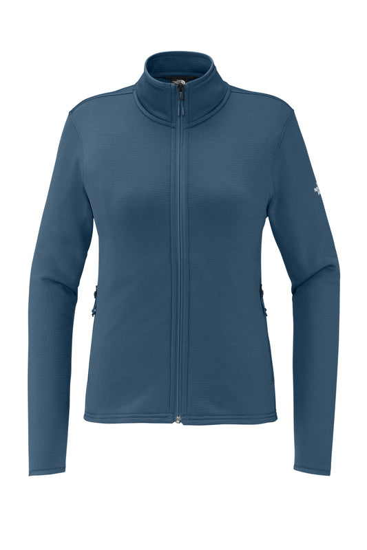 Front View of ShadyBlue The North Face Women's Aim Full-Zip Fleece Jacket NF0A8FQJ