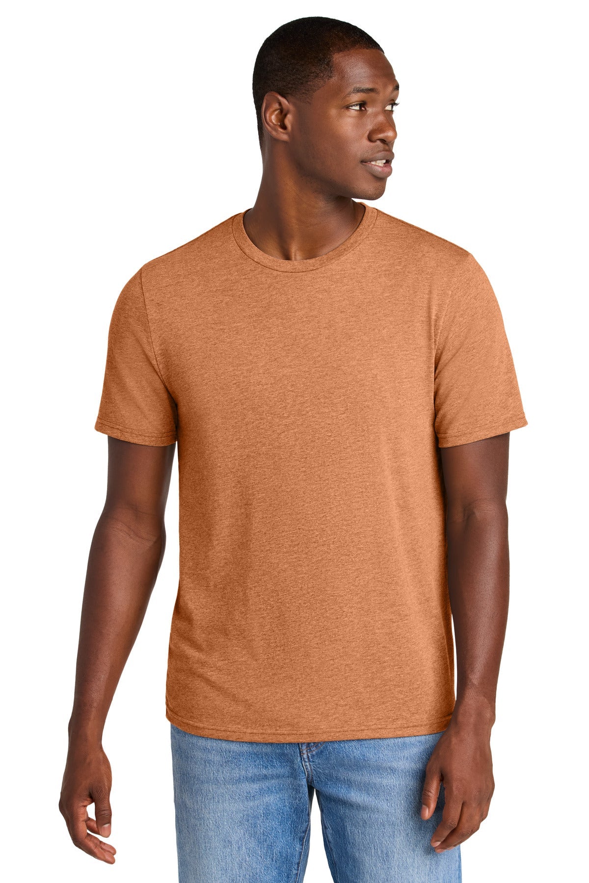 Front View of SiennaHthr District Perfect Weight CVC Tee DT184