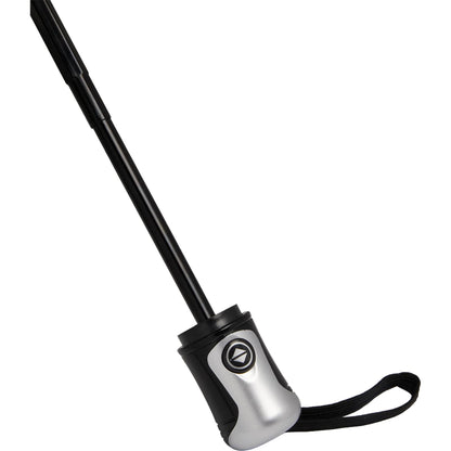 Front View of Silver 42" Folding Auto Open/Close Umbrella