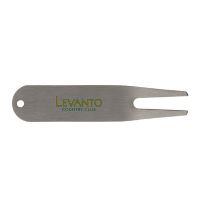 Front View of Silver Classic Metal Divot Tool