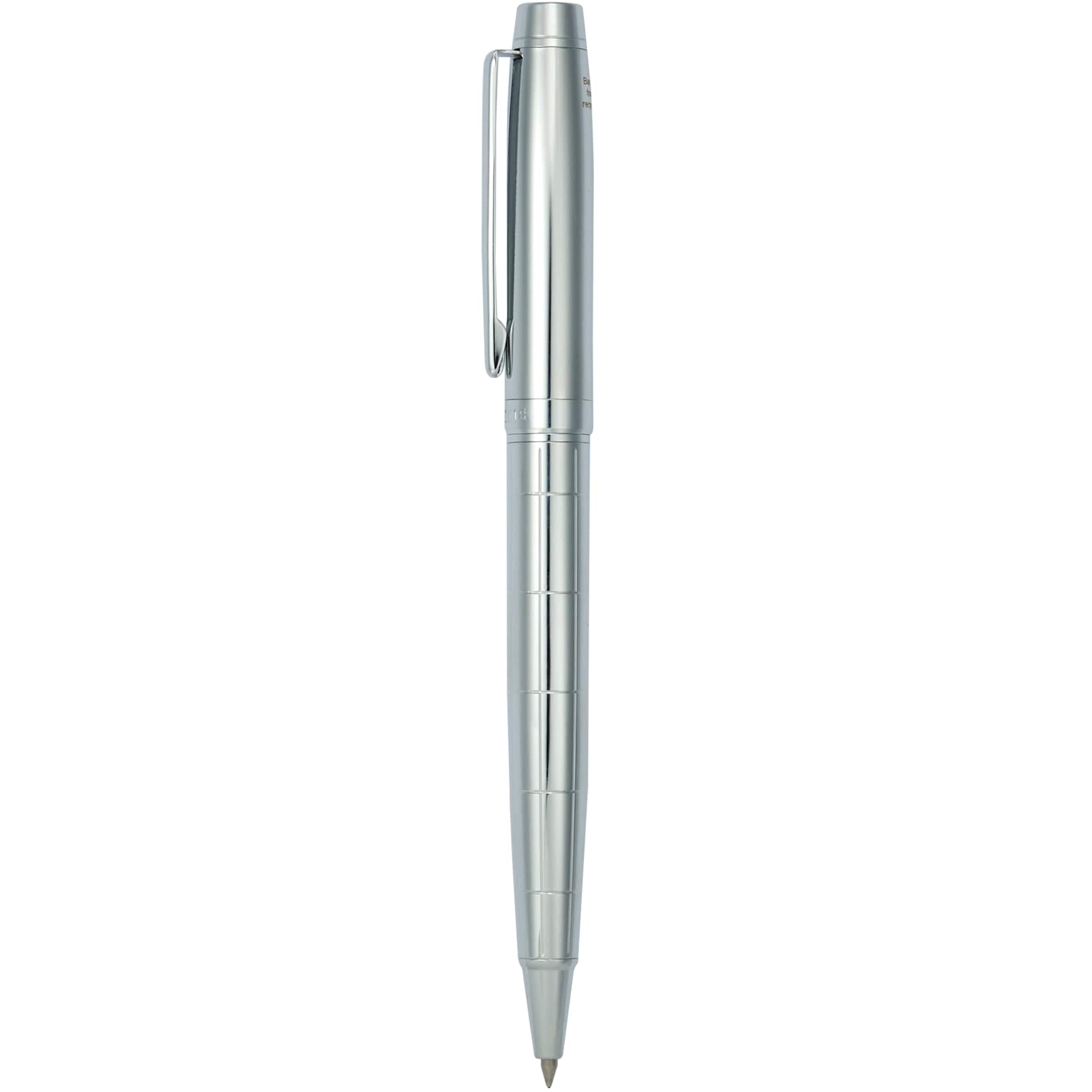 Front View of Silver Luxe Recycled Brass Pillar Ballpoint? plain
