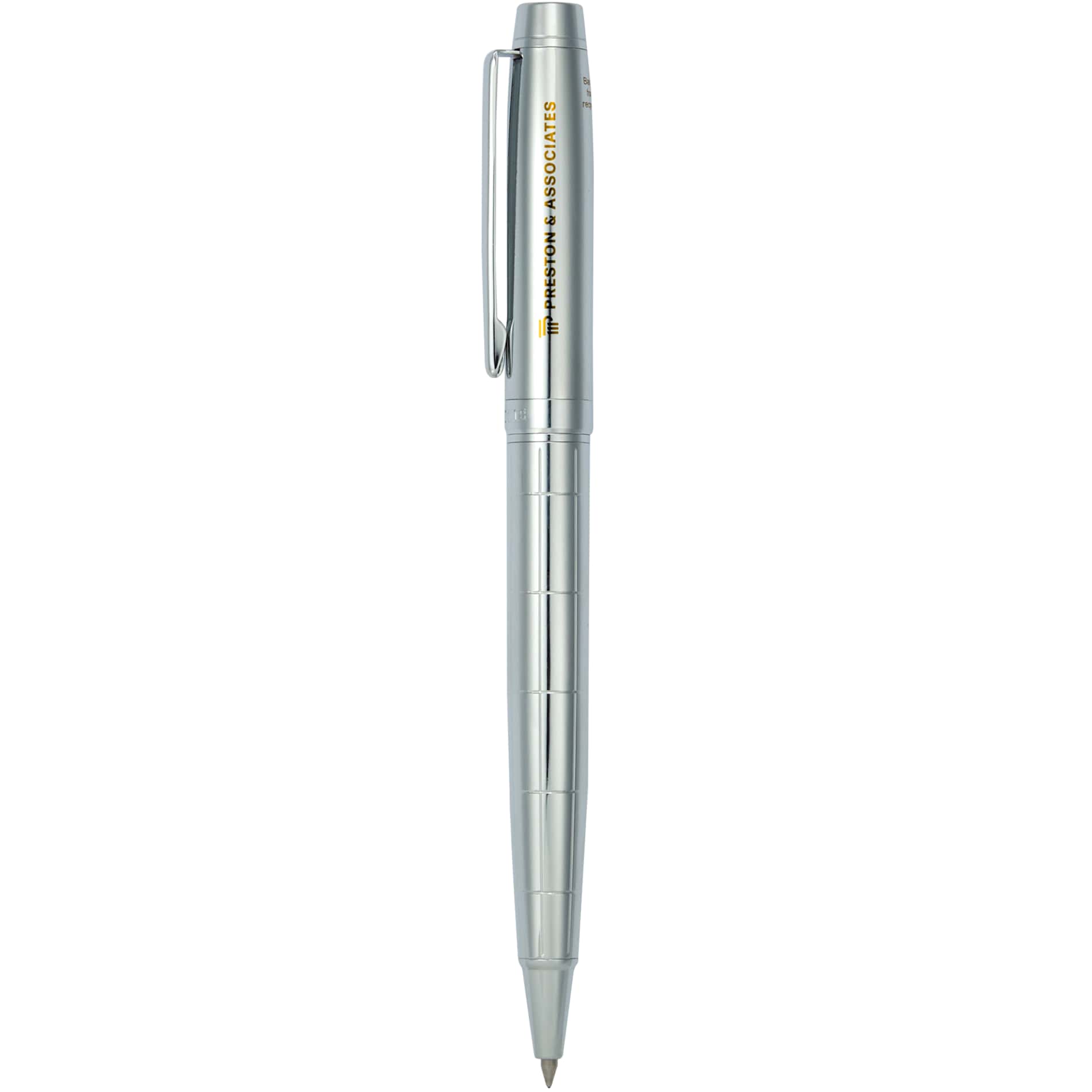 Front View of Silver Luxe Recycled Brass Pillar Ballpoint?