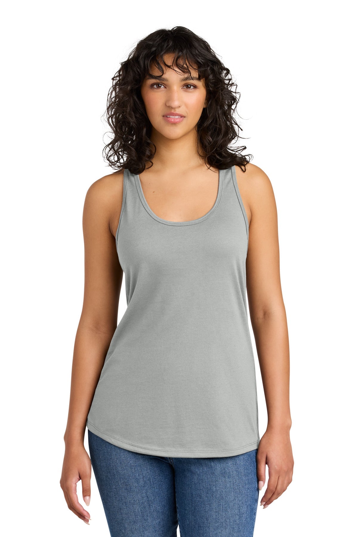 Front View of Silver Next Level Apparel Women's Ideal Racerback Tank NL1533
