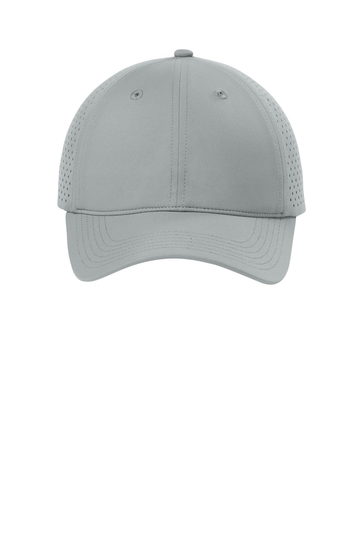 Front View of Silver Port Authority All-Day Performance UPF Perforated Cap C995
