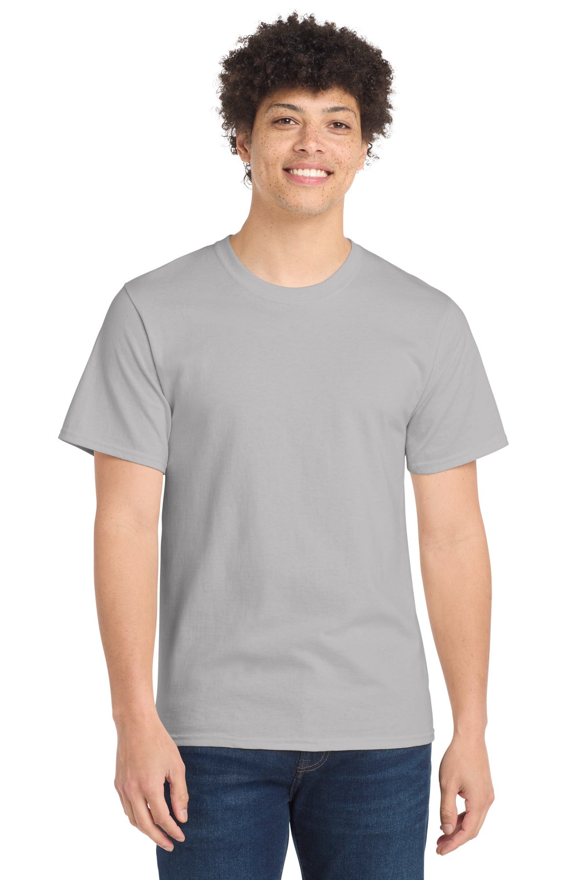 Front View of Silver Port & Co Essential Tee. PC61