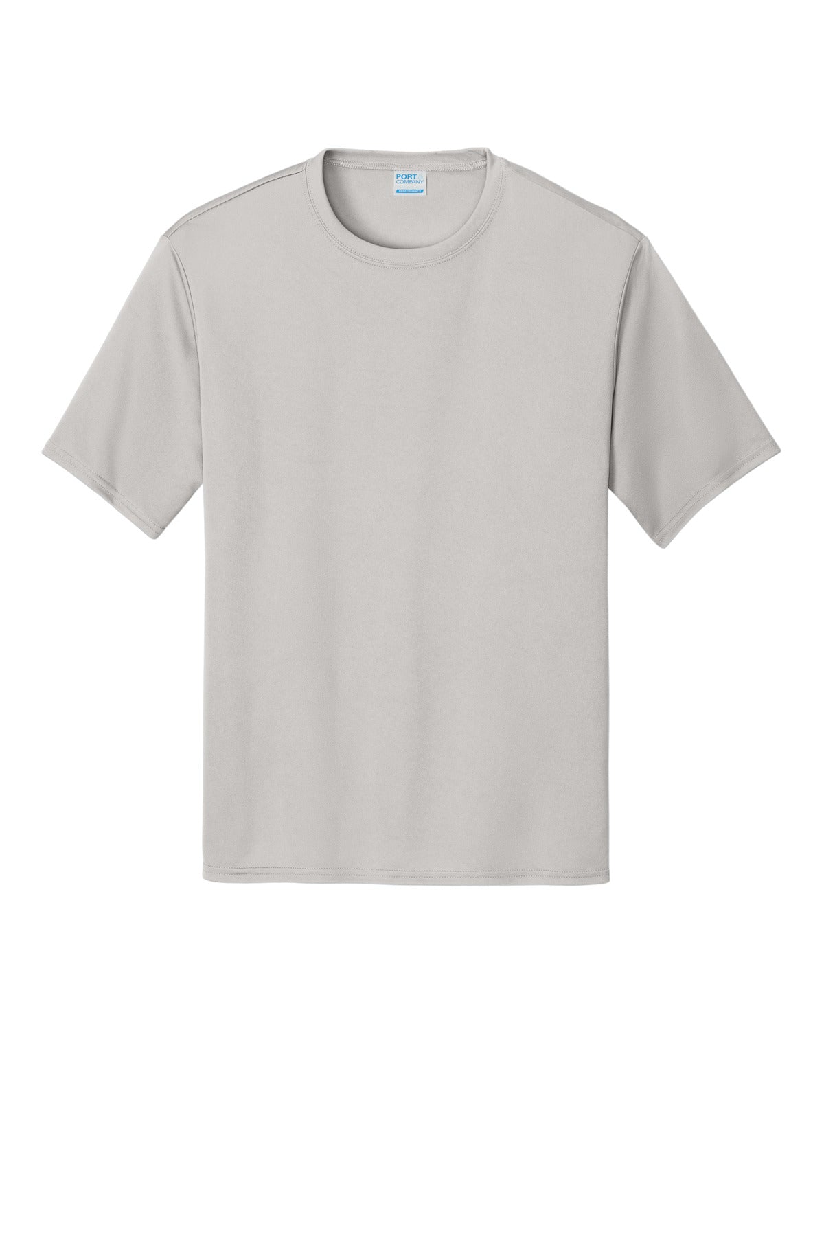 Front View of Silver Port & Co Performance Tee. PC380