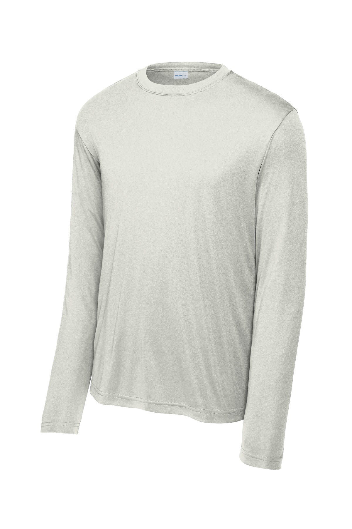 Front View of Silver Sport-Tek Long Sleeve PosiCharge Competitor Tee. ST350LS