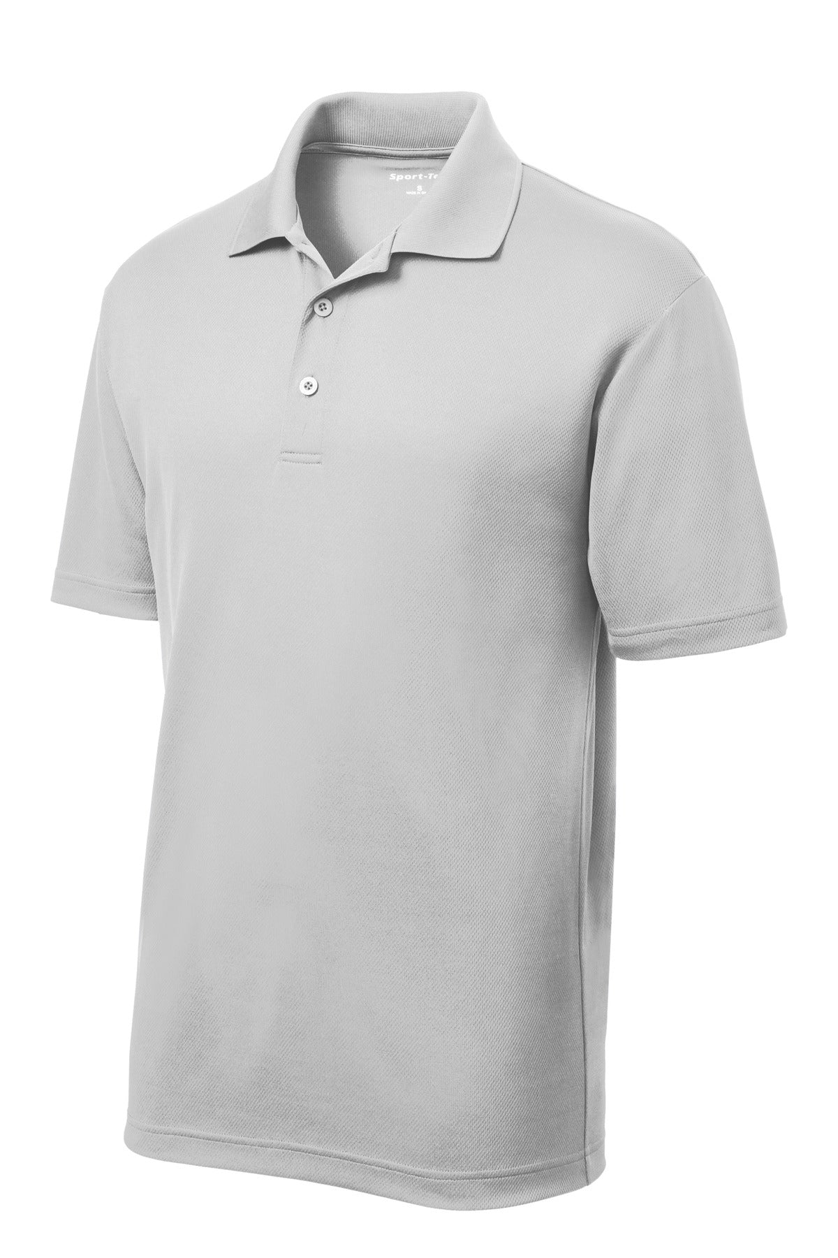 Front View of Silver Sport-Tek PosiCharge RacerMesh Polo. ST640
