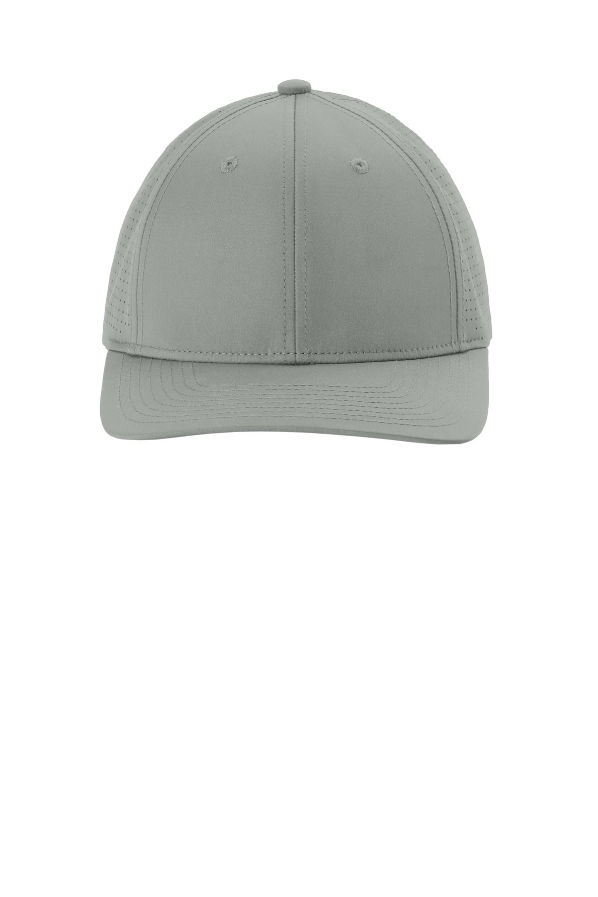 Front View of Silver Sport-Tek Pro-Cut Adjustable Cap STC65