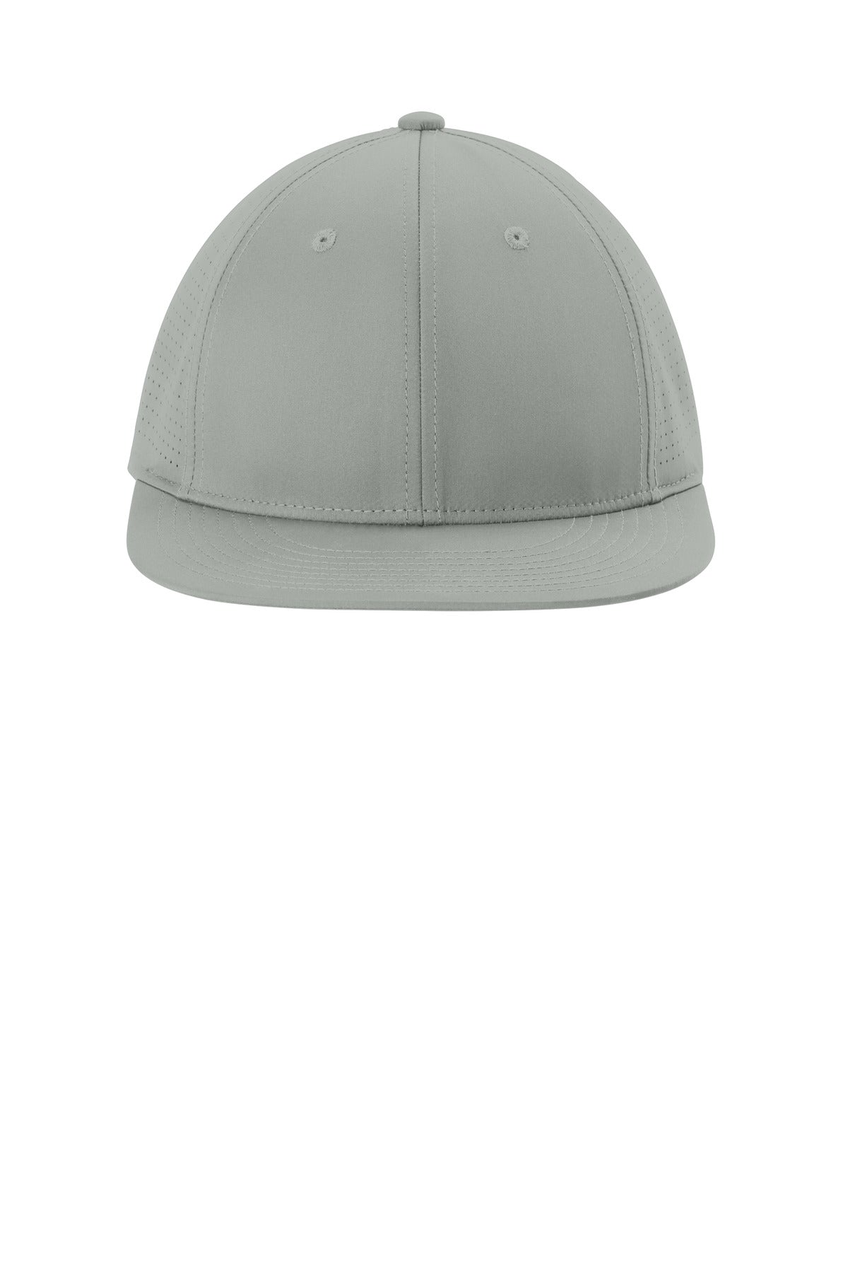 Front View of Silver Sport-Tek Pro-Cut Stretch-Tek Cap STC64
