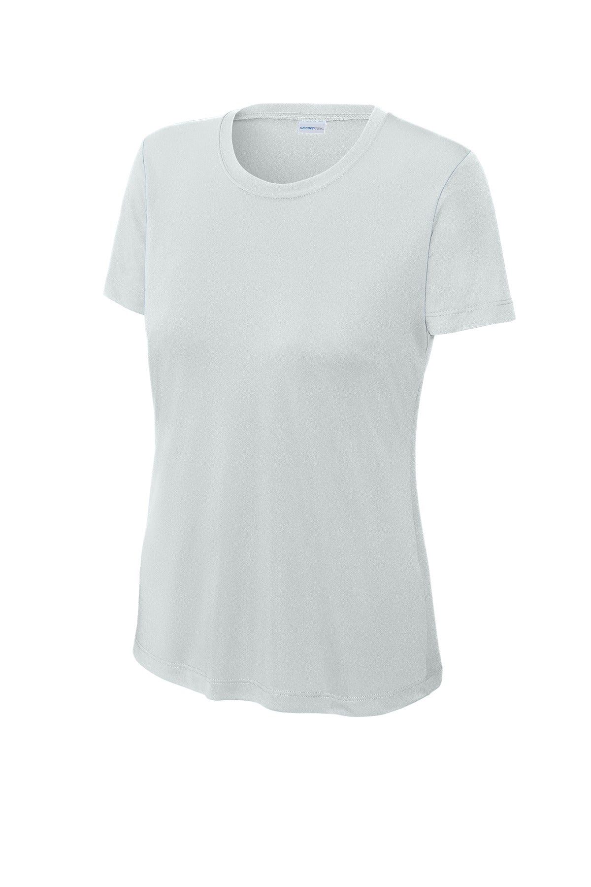 Front View of Silver Sport-Tek Women's PosiCharge Competitor Tee. LST350