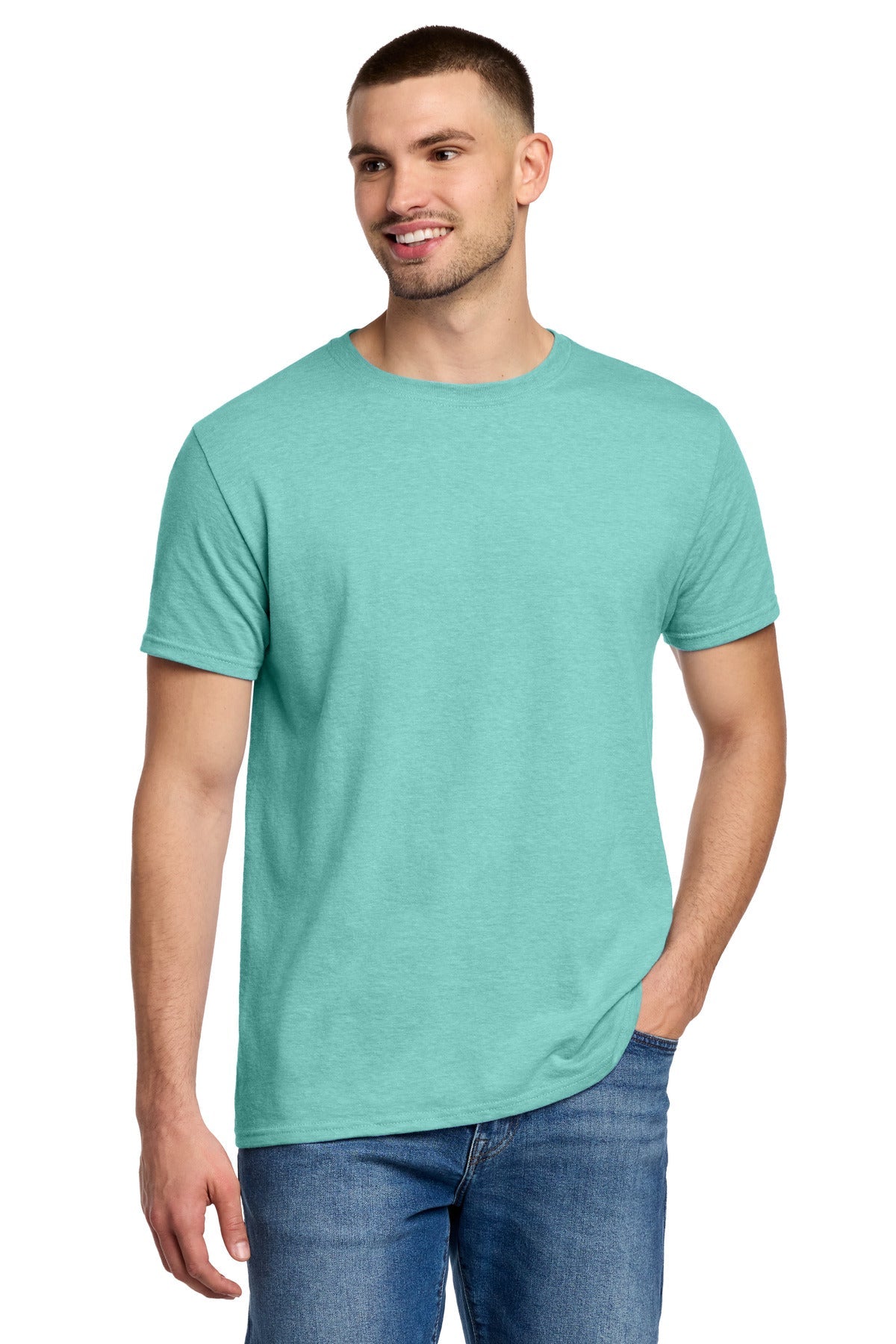 Front View of SimplyAqH Jerzees Premium Blend Ring Spun T-Shirt 560M