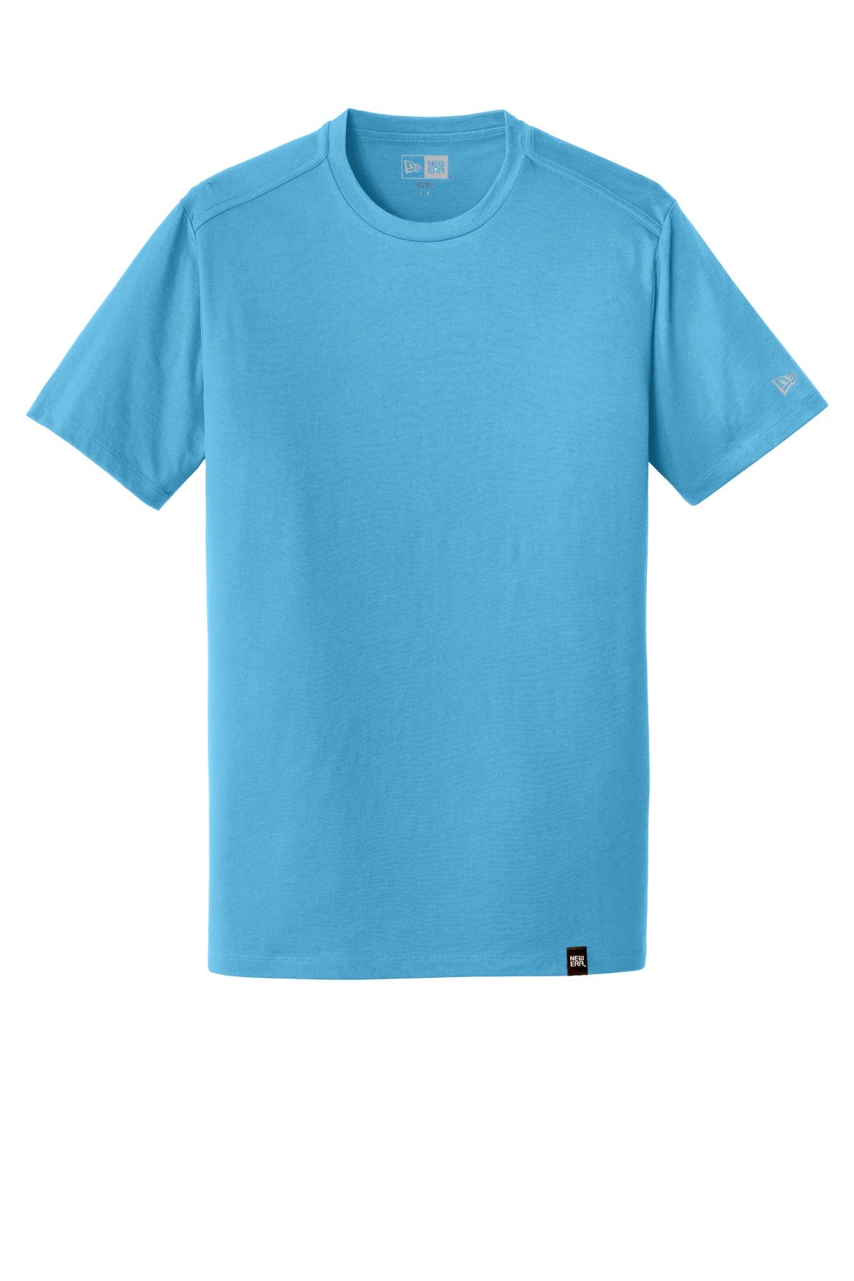 Front View of Sky Blue New Era Heritage Blend Crew Tee. NEA100