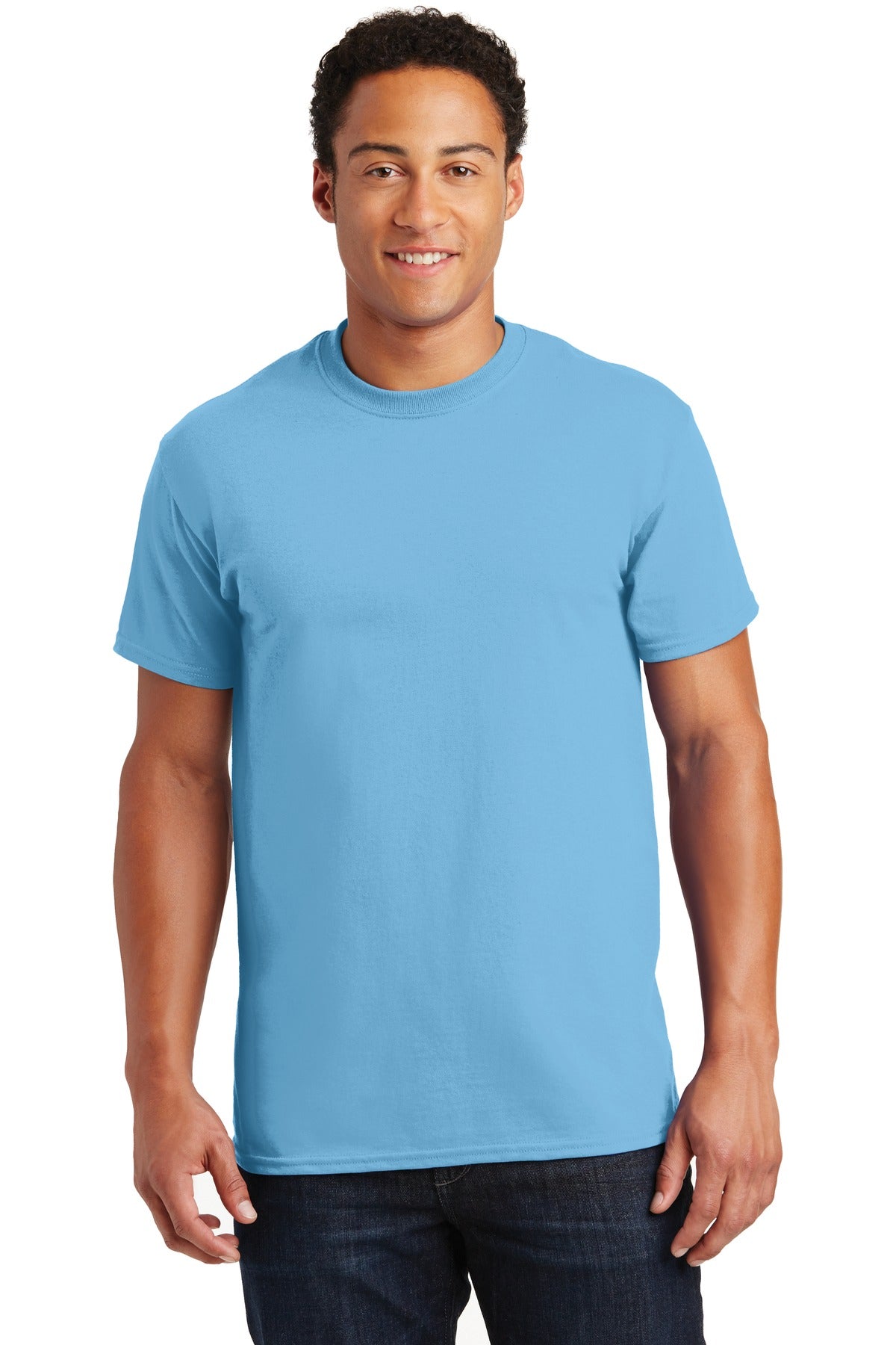 Front View of Sky Gildan - Ultra Cotton 100% US Cotton T-Shirt. 2000