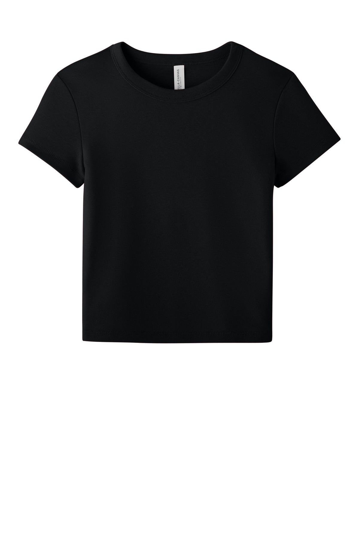 Front View of SldBkBlend BELLA+CANVAS Women's Micro Rib Baby Tee BC1010