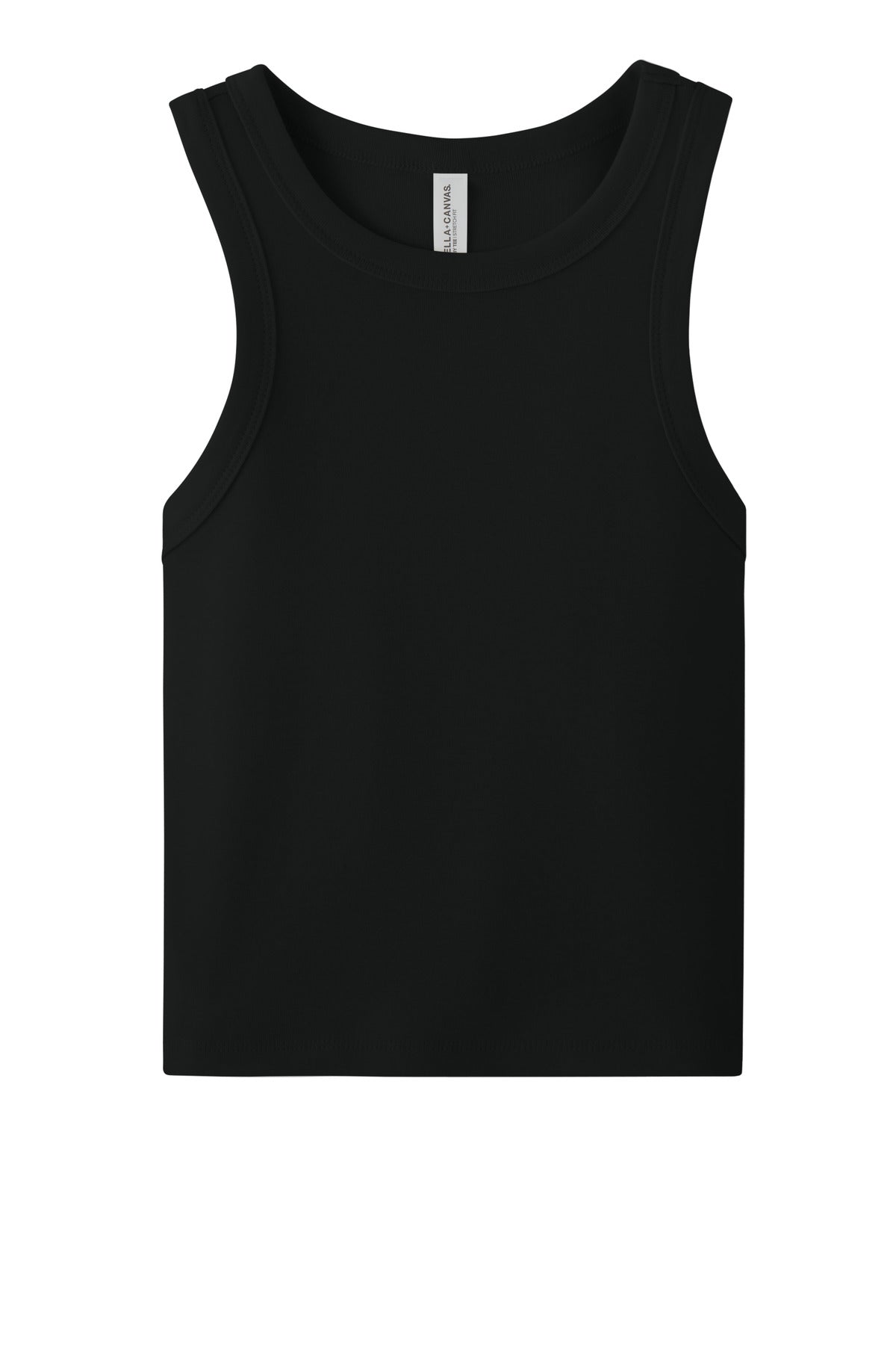 Front View of SldBkBlend BELLA+CANVAS Women's Micro Rib Racer Tank BC1019