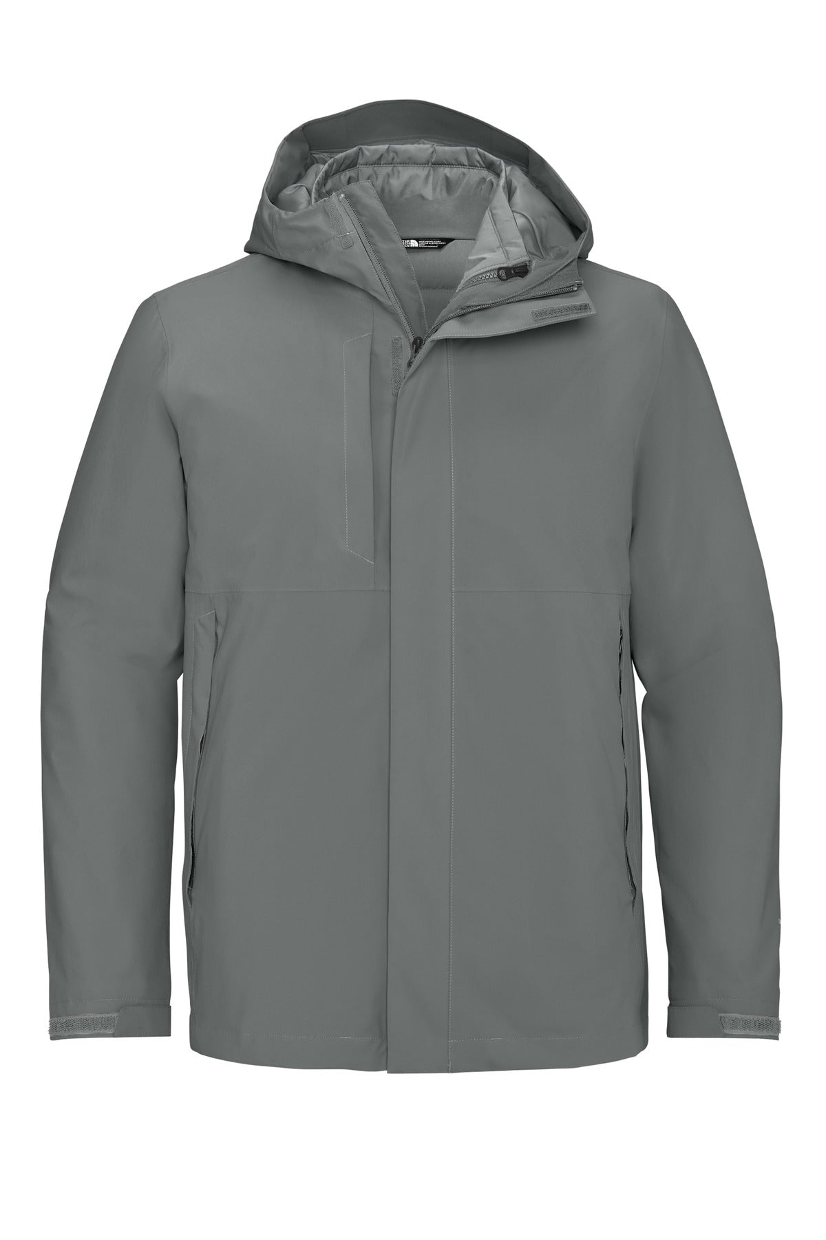Front View of SmokedPrGy The North Face Castle Valley Triclimate 3-in-1 Jacket NF0A8FQH