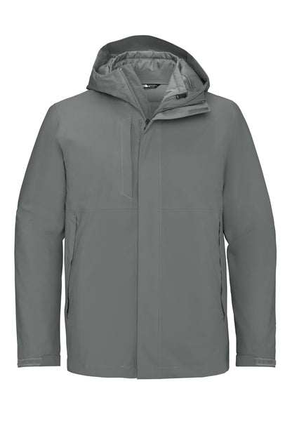 Front View of SmokedPrGy The North Face Castle Valley Triclimate 3-in-1 Jacket NF0A8FQH